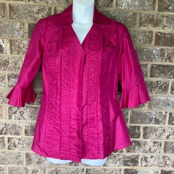 DON CASTER 100% SILK BLOUSE size small Vintage - Picture 1 of 9